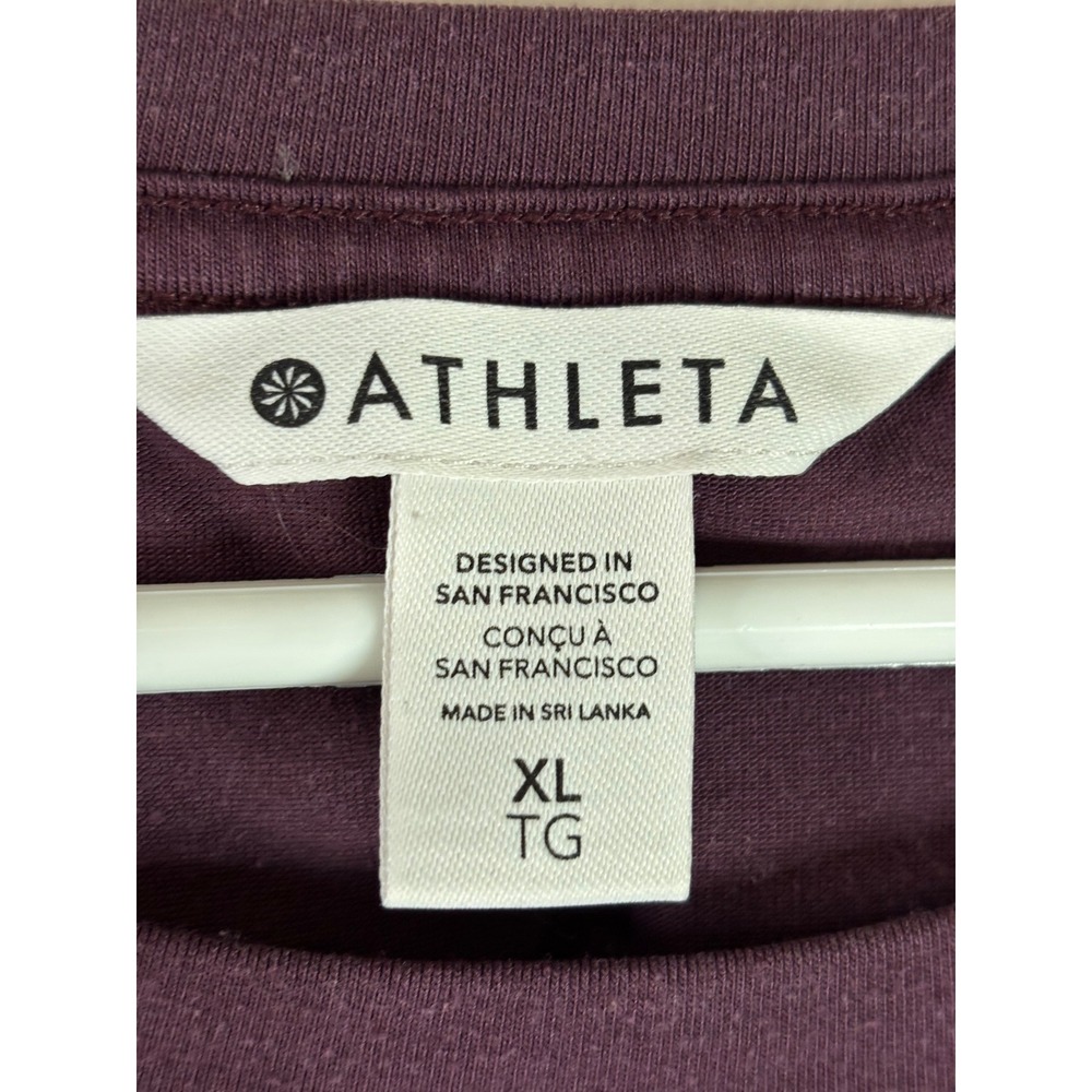 Athleta Purist Tee Long Sleeve Dark Purple Plum Relaxed Fit XL 466495-01 - Picture 3 of 8